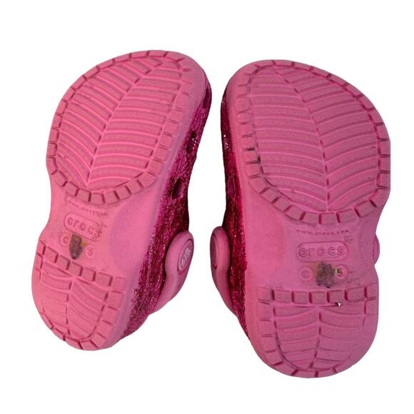 Crocs kids glitter pink size Childs 5 Great Used Condition - Picture 12 of 12